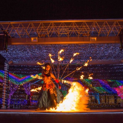 東京ドイツ村の夏イベントサマーフェスタでイルミネーションとファイアーショー