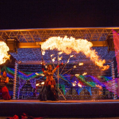 東京ドイツ村の夏イベントサマーフェスタでイルミネーションとファイアーショー