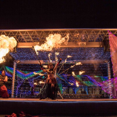 東京ドイツ村の夏イベントサマーフェスタでイルミネーションとファイアーショー