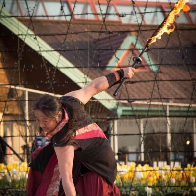 東京ドイツ村でファイアーパフォーマンス