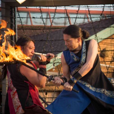 東京ドイツ村でファイアーパフォーマンス