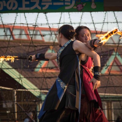 東京ドイツ村でファイアーパフォーマンス