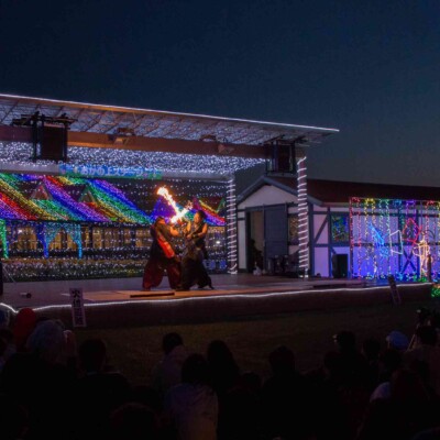 イルミネーションとファイアーパフォーマンス