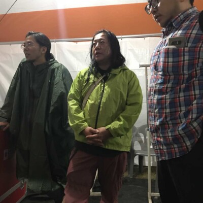 土砂降りのリハ。日本チームは明日の天気がとても心配。韓国チームはポジティブ。 ソウルのアジアンフレンドシップフェスティバルでファイアーパフォーマンス