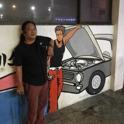 近所のご飯屋さんの壁画と 火付盗賊韓国ツアー