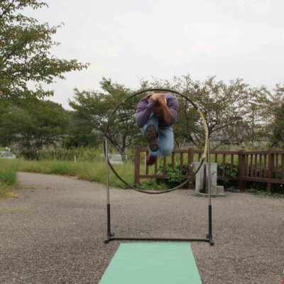 大須大道町人祭でファイアー大道芸パフォーマンスの練習