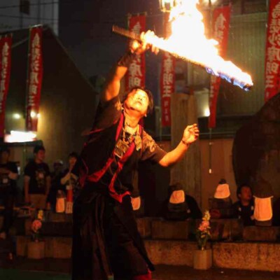 大須大道町人祭で火付盗賊ファイアーパフォーマンス
