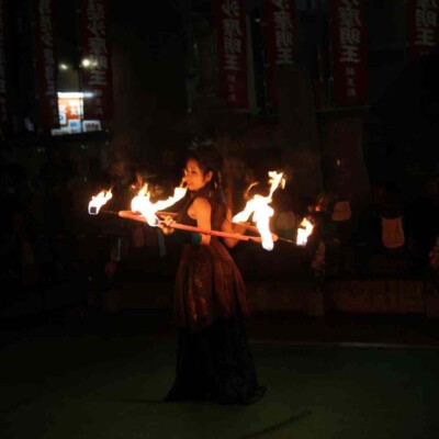 大須大道町人祭で火付盗賊ファイアーパフォーマンス