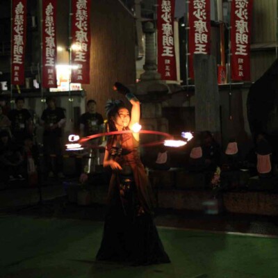 大須大道町人祭で火付盗賊ファイアーパフォーマンス