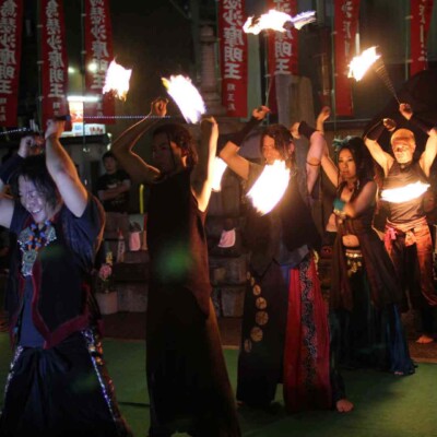 大須大道町人祭で火付盗賊ファイアーパフォーマンス