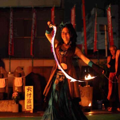 大須大道町人祭で火付盗賊ファイアーパフォーマンス