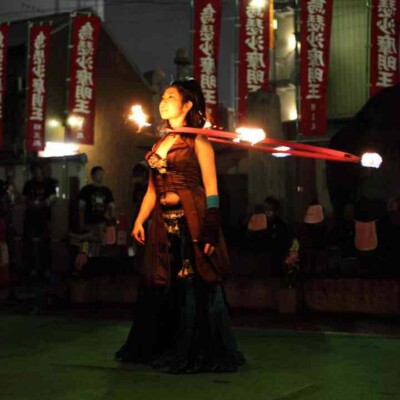 大須大道町人祭で火付盗賊ファイアーパフォーマンス