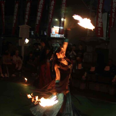 大須大道町人祭で火付盗賊ファイアーパフォーマンス
