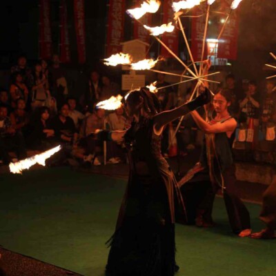 大須大道町人祭で火付盗賊ファイアーパフォーマンス