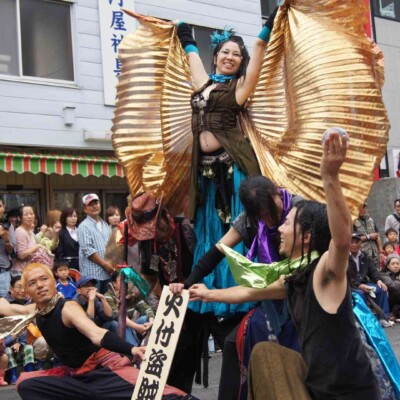 大須大道町人祭で火付盗賊ファイアーパフォーマンス