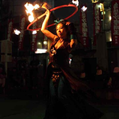 大須大道町人祭で火付盗賊ファイアーパフォーマンス
