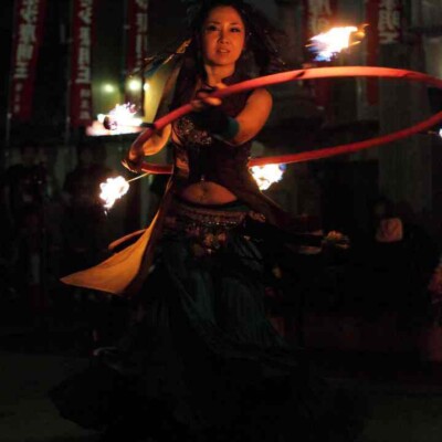 大須大道町人祭で火付盗賊ファイアーパフォーマンス