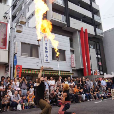 大須大道町人祭で火付盗賊ファイアーパフォーマンス