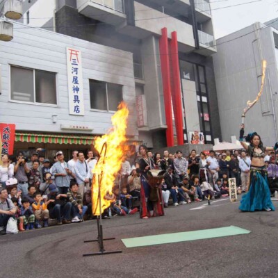 大須大道町人祭で火付盗賊ファイアーパフォーマンス