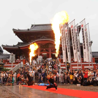大須大道町人祭で火付盗賊ファイアーパフォーマンス