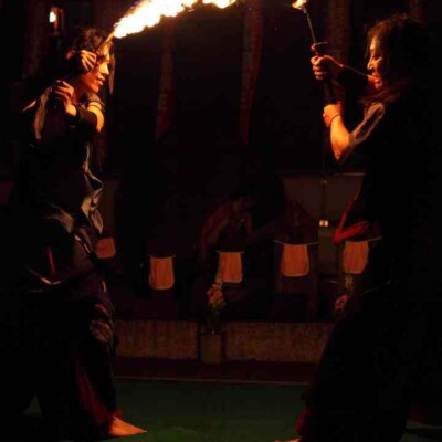 大須大道町人祭で火付盗賊ファイアーパフォーマンス