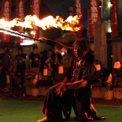 大須大道町人祭で火付盗賊ファイアーパフォーマンス