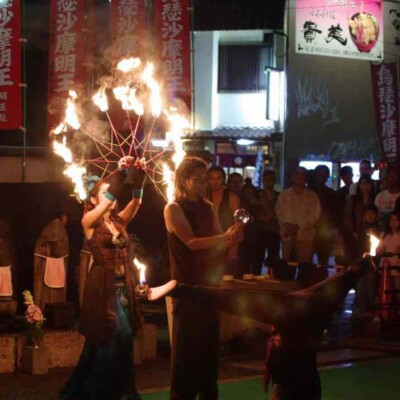 大須大道町人祭で火付盗賊ファイアーパフォーマンス