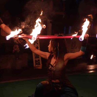 大須大道町人祭で火付盗賊ファイアーパフォーマンス