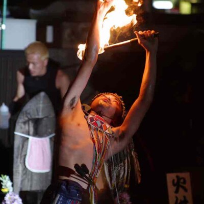 大須大道町人祭で火付盗賊ファイアーパフォーマンス