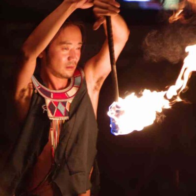 大須大道町人祭で火付盗賊ファイアーパフォーマンス
