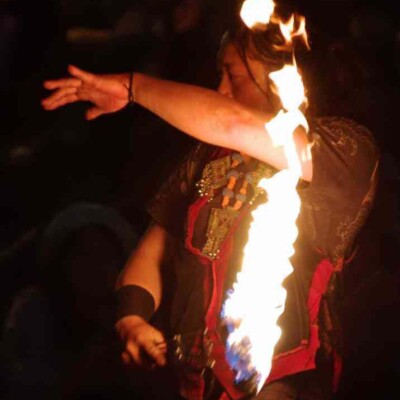 大須大道町人祭で火付盗賊ファイアーパフォーマンス