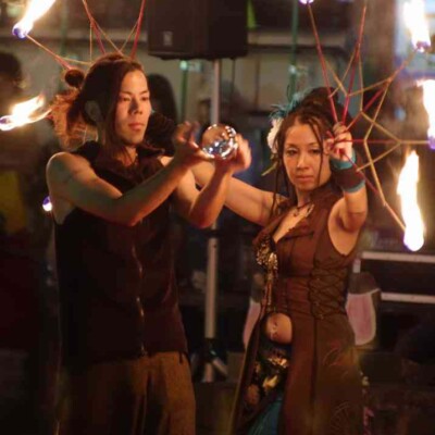 大須大道町人祭で火付盗賊ファイアーパフォーマンス