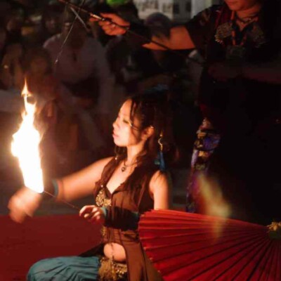 大須大道町人祭で火付盗賊ファイアーパフォーマンス