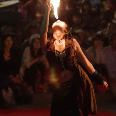 大須大道町人祭で火付盗賊ファイアーパフォーマンス