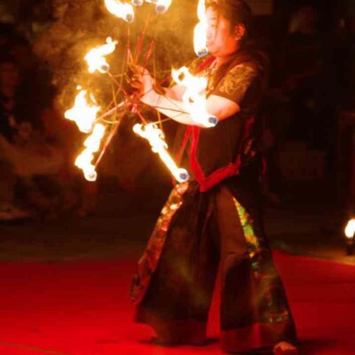 大須大道町人祭で火付盗賊ファイアーパフォーマンス