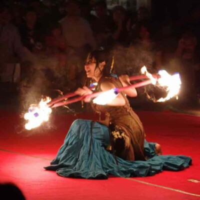 大須大道町人祭で火付盗賊ファイアーパフォーマンス