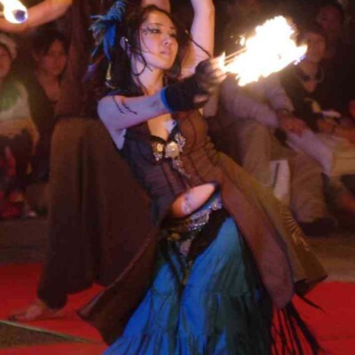 大須大道町人祭で火付盗賊ファイアーパフォーマンス