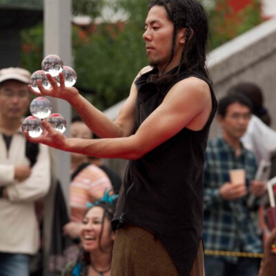 大須大道町人祭で火付盗賊ファイアーパフォーマンス