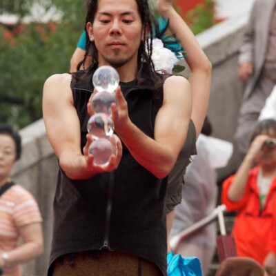 大須大道町人祭で火付盗賊ファイアーパフォーマンス