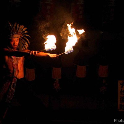大須大道町人祭で火付盗賊ファイアーパフォーマンス