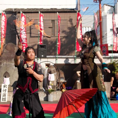 大須大道町人祭で火付盗賊ファイアーパフォーマンス