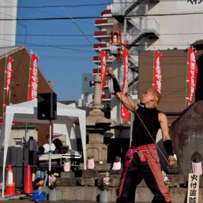 大須大道町人祭で火付盗賊ファイアーパフォーマンス