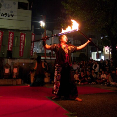 大須大道町人祭で火付盗賊ファイアーパフォーマンス