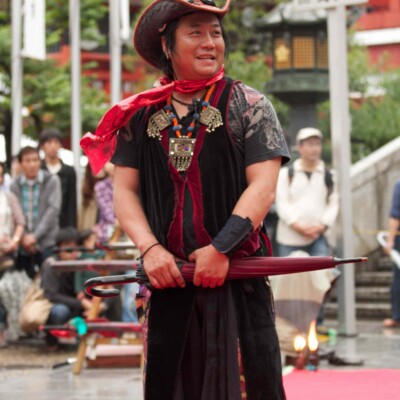 大須大道町人祭で火付盗賊ファイアーパフォーマンス