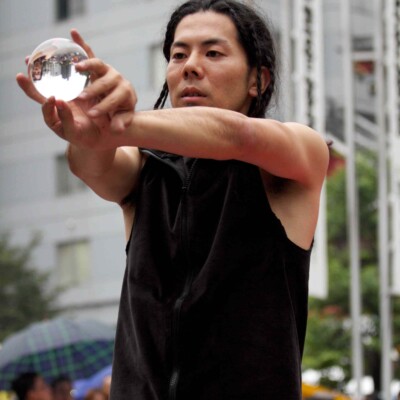 おこたんぺコンタクトジャグリング 大須大道町人祭で火付盗賊ファイアーパフォーマンス