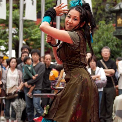 大須大道町人祭で火付盗賊ファイアーパフォーマンス