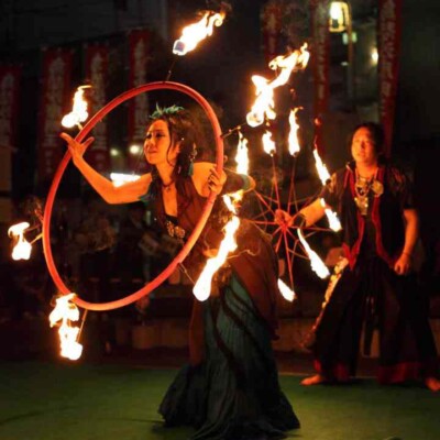大須大道町人祭で火付盗賊ファイアーパフォーマンス
