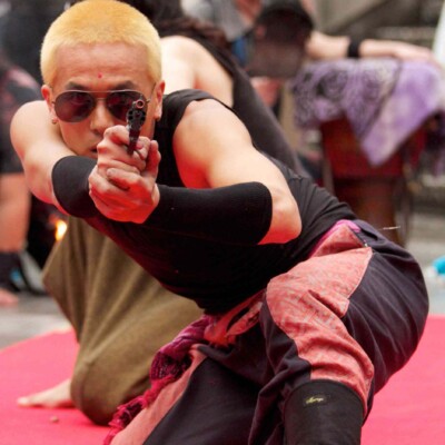 大須大道町人祭で火付盗賊ファイアーパフォーマンス