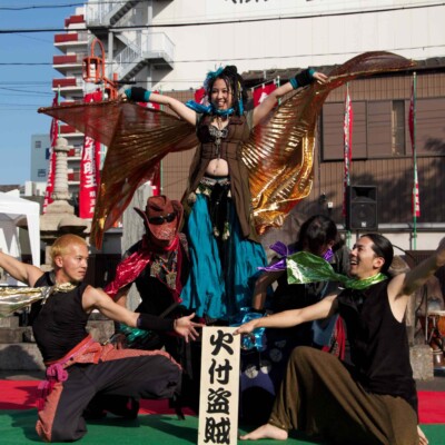 大須大道町人祭で火付盗賊ファイアーパフォーマンス