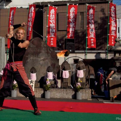 大須大道町人祭で火付盗賊ファイアーパフォーマンス